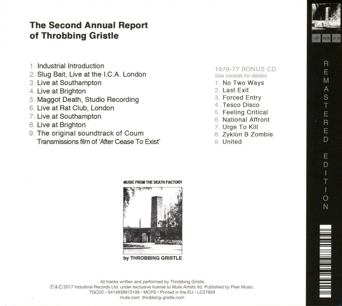 The Second Annual Report of Throbbing Gristle - 2 CD | Throbbing Gristle