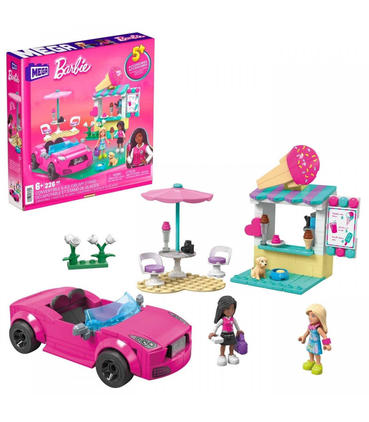 Set de joaca - Barbie - Masina decapotabila si stand de inghetata | Mattel