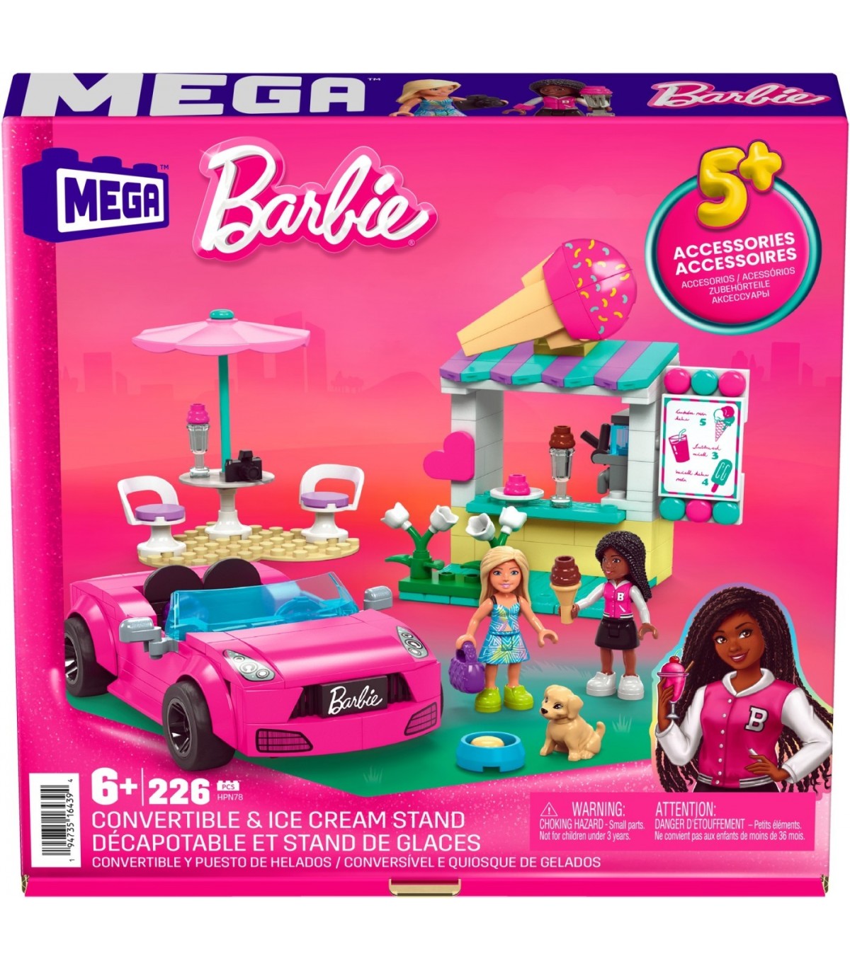 Set de joaca - Barbie - Masina decapotabila si stand de inghetata | Mattel