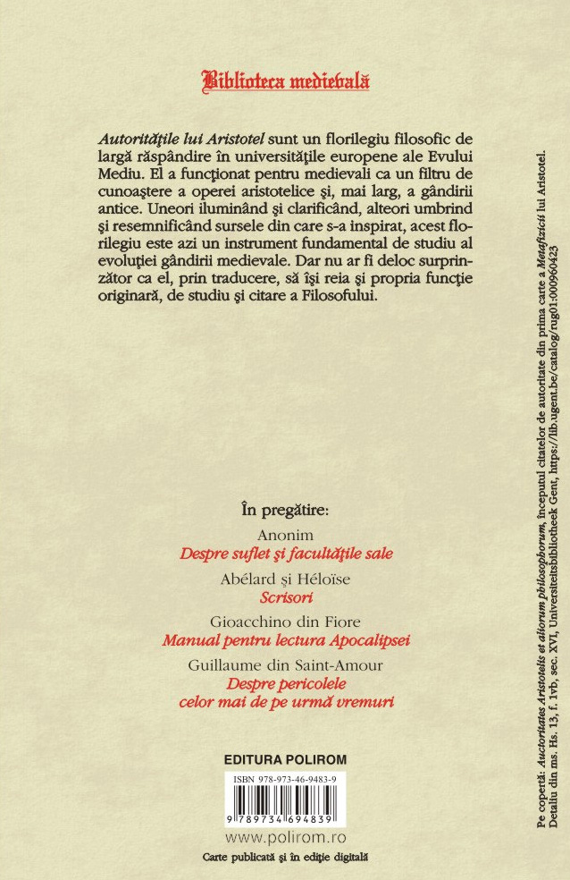 Autoritatile lui Aristotel |