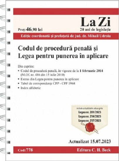 Codul de procedura penala si Legea pentru punerea in aplicare | Mihail Udroiu
