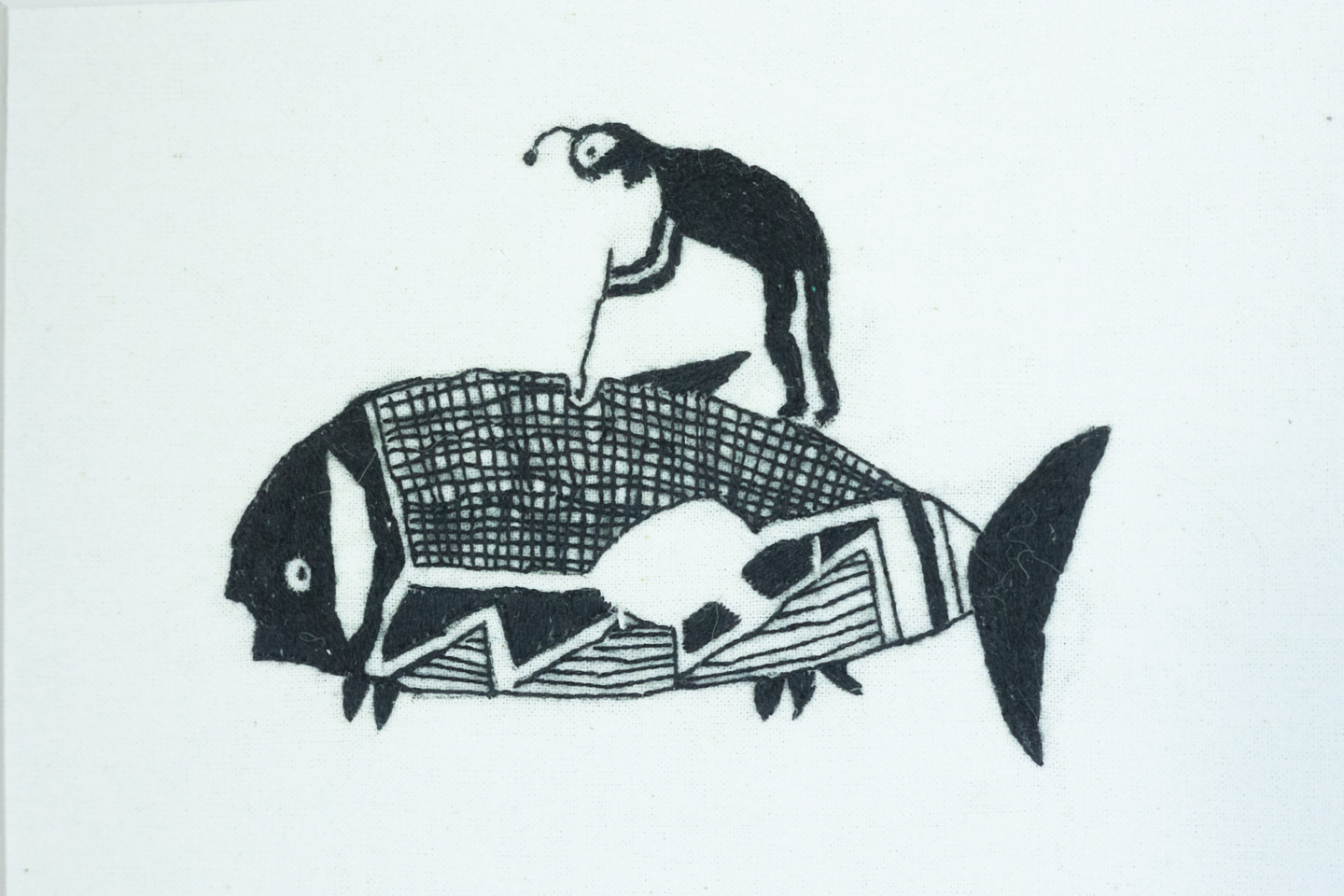 Print de arta - Mimbres - Man Fishing - What Are You Doing with the Boulder, Andreja? | Errredit