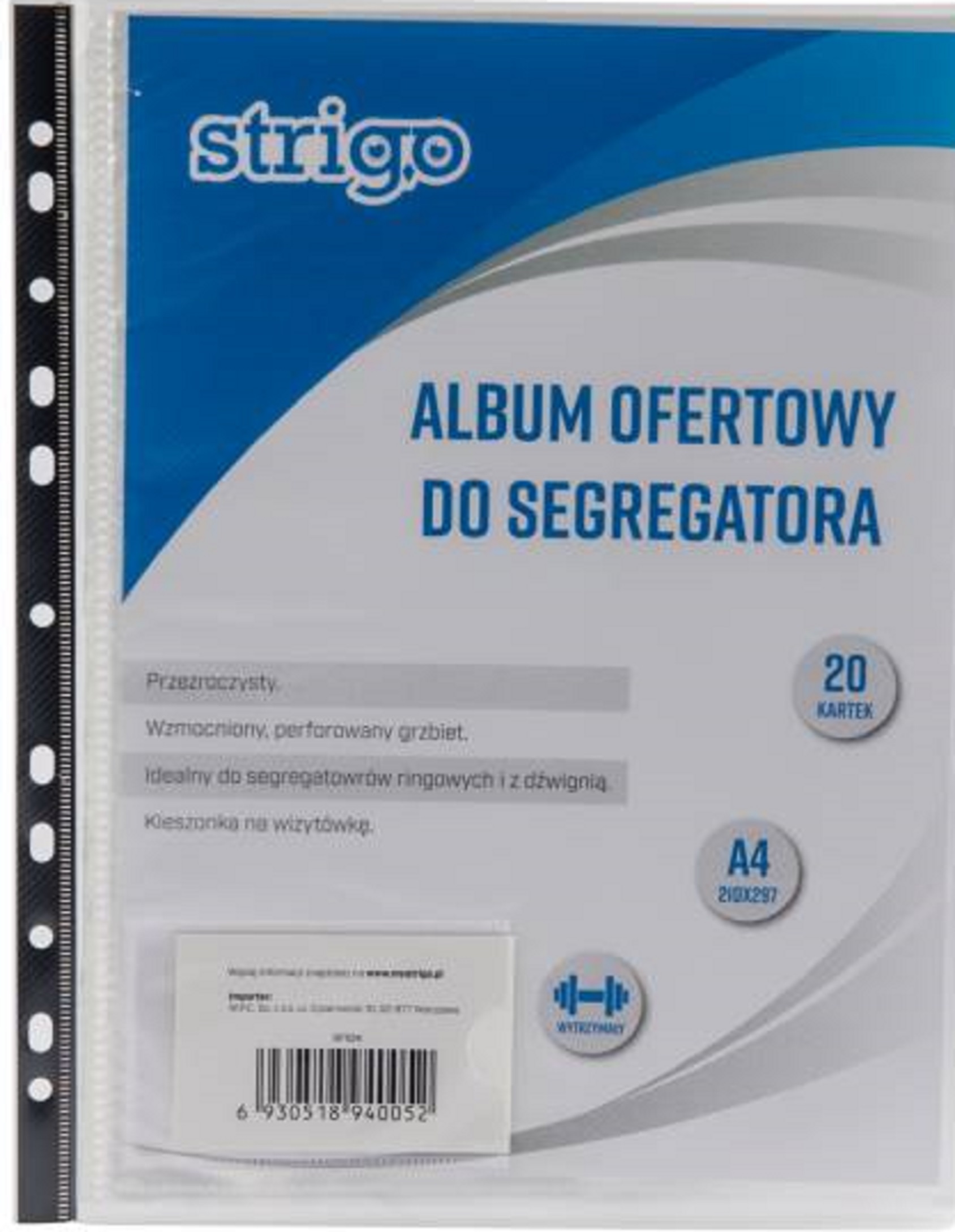 Set 20 folii transparente cu perforatii | Strigo