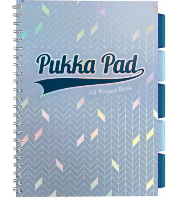 Caiet A4 matematica, cu spirala si separatoare - Project Book - Albastru | Pukka Pad