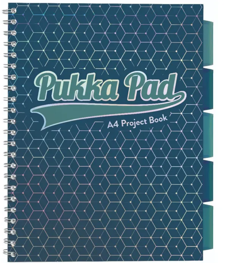 Caiet A4 dictando, cu spirala - Project Book - Bleumarin | Pukka Pad