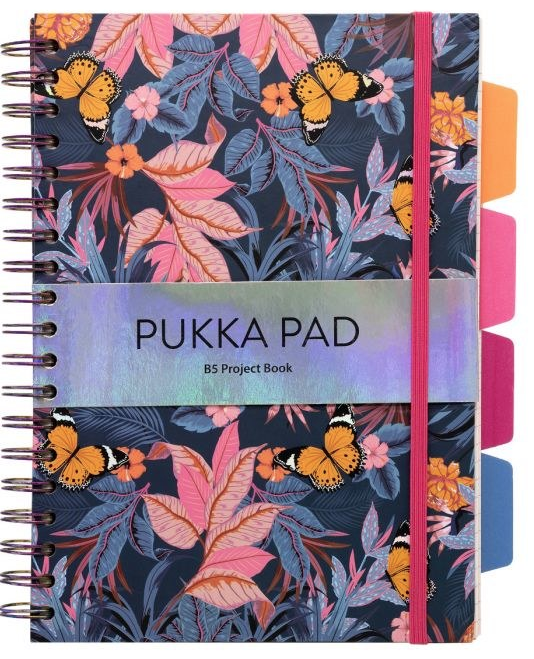 Caiet cu spirala si separatoare - Bloom B5 | Pukka Pad