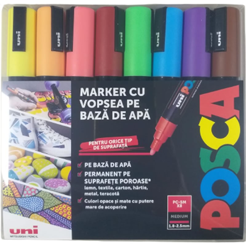 Set 8 markere - Posca PC-5M | Uni