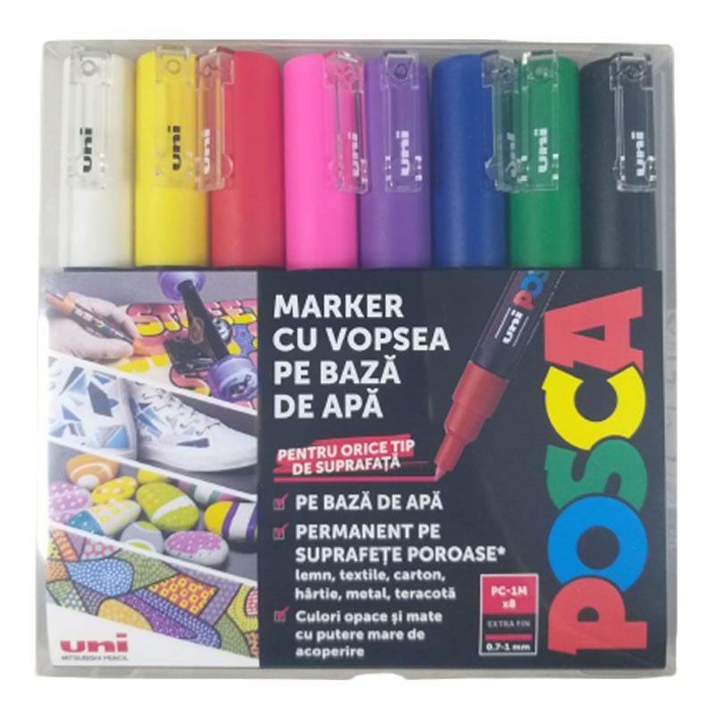 Set 8 markere - Posca PC-1M | Uni