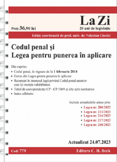 Codul penal si Legea pentru punerea in aplicare | Valerian Cioclei