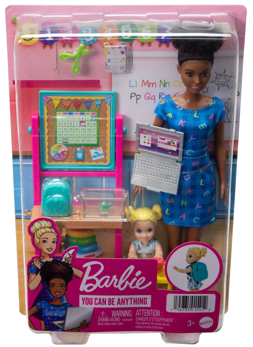 Papusa - Barbie - Set mobilier cu Profesoara bruneta | Mattel