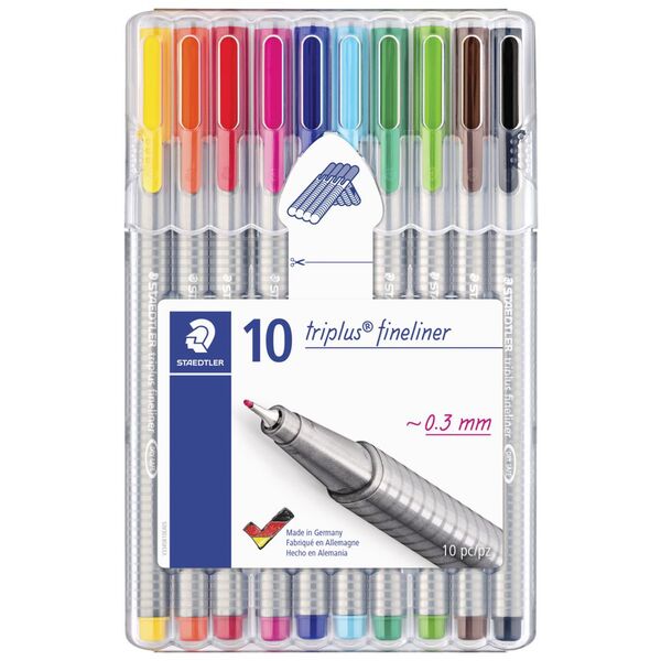 Set 10 fineliners - Triplus - 0.3 mm | Staedtler