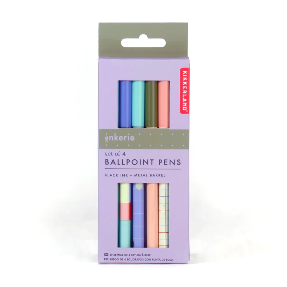 Set 4 pixuri - Metal Ballpoint | Kikkerland