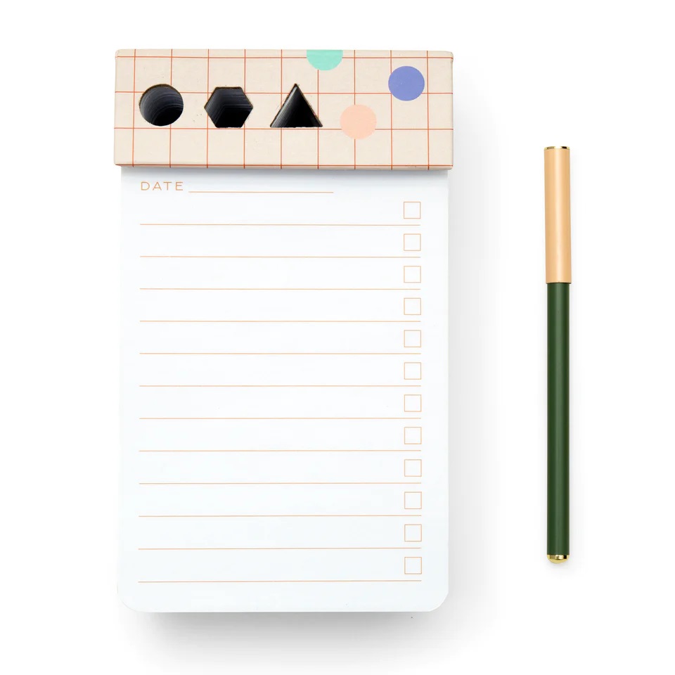 Carnet cu pix - Desk Jotter Pad & Pen | Kikkerland