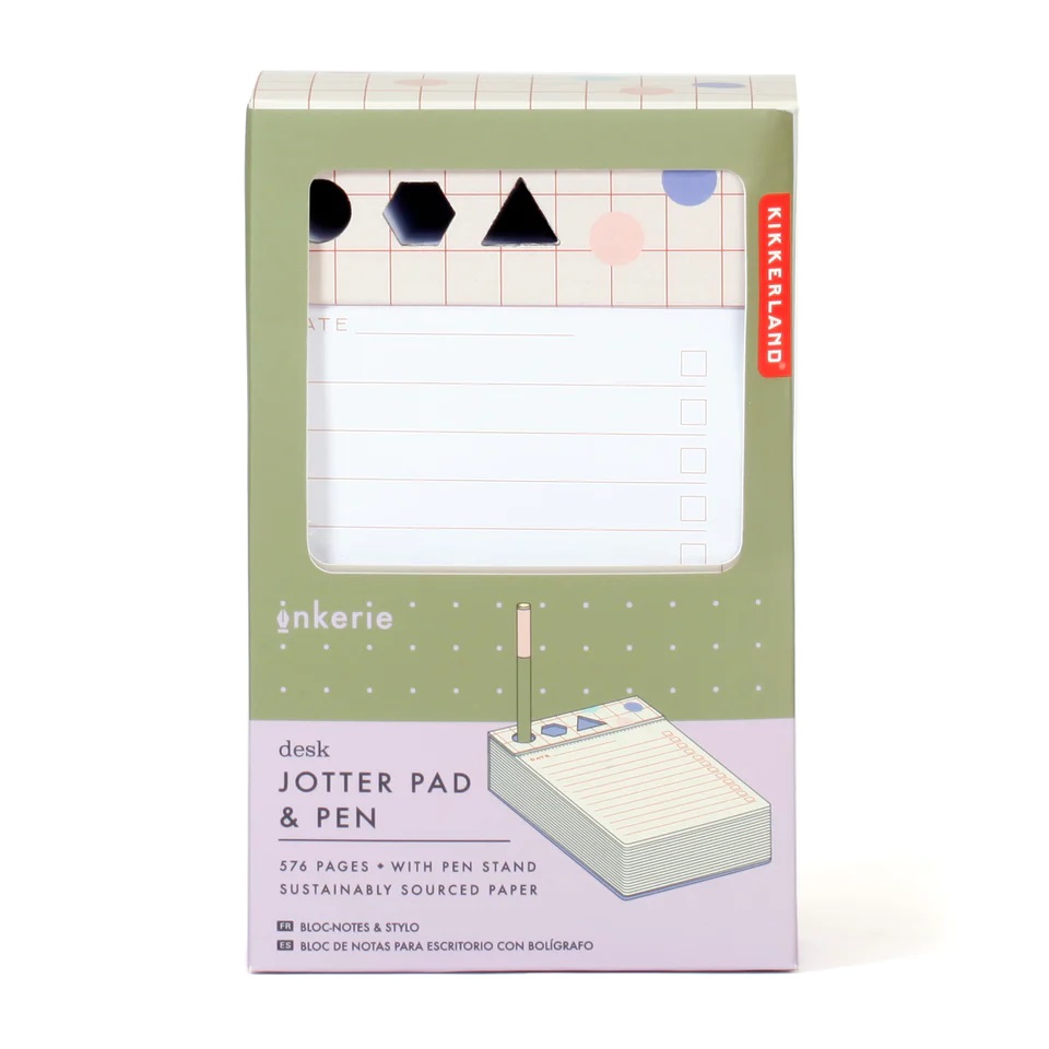 Carnet cu pix - Desk Jotter Pad & Pen | Kikkerland - 1 | YEO