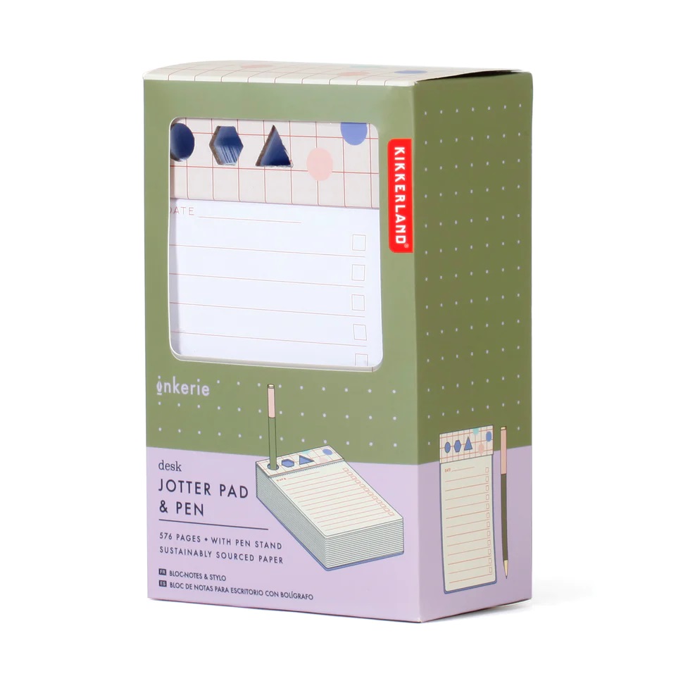 Carnet cu pix - Desk Jotter Pad & Pen | Kikkerland - 2 | YEO