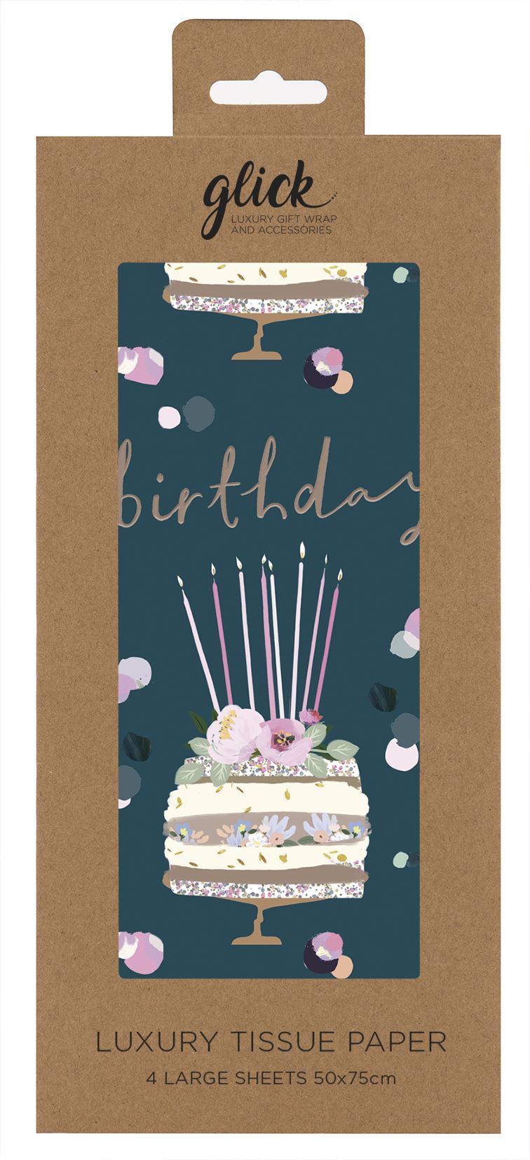 Set 4 hartii de impachetat - Stephanie Dyment - Birthday Cake | Glick - 1 | YEO