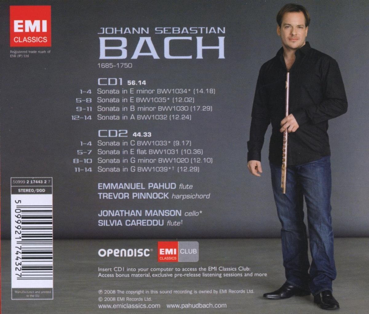 Bach: Complete Flute Sonatas | Johann Sebastian Bach, Emmanuel Pahud, Trevor Pinnock