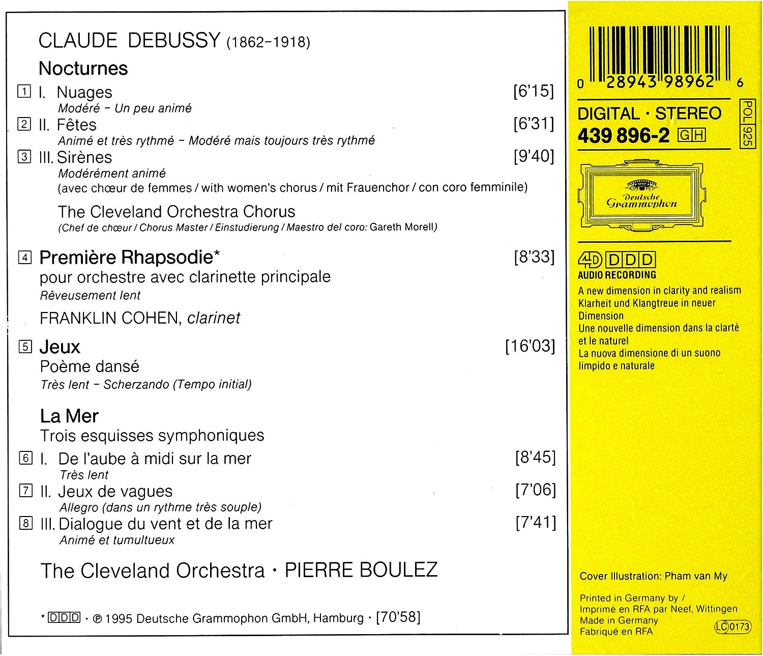 Debussy: La Mer / Nocturnes / Jeux / Rhapsodie Pour Clarinette Et Orchestre | The Cleveland Orchestra, Pierre Boulez