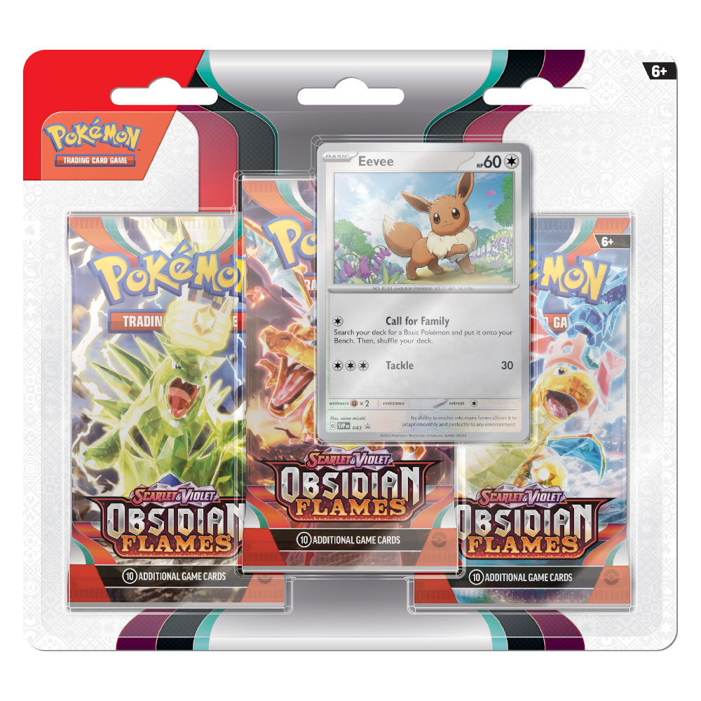  Pokemon TCG: Scarlet and Violet - Obsidian Flames Three Booster Blister - doua modele | The Pokemon Company 