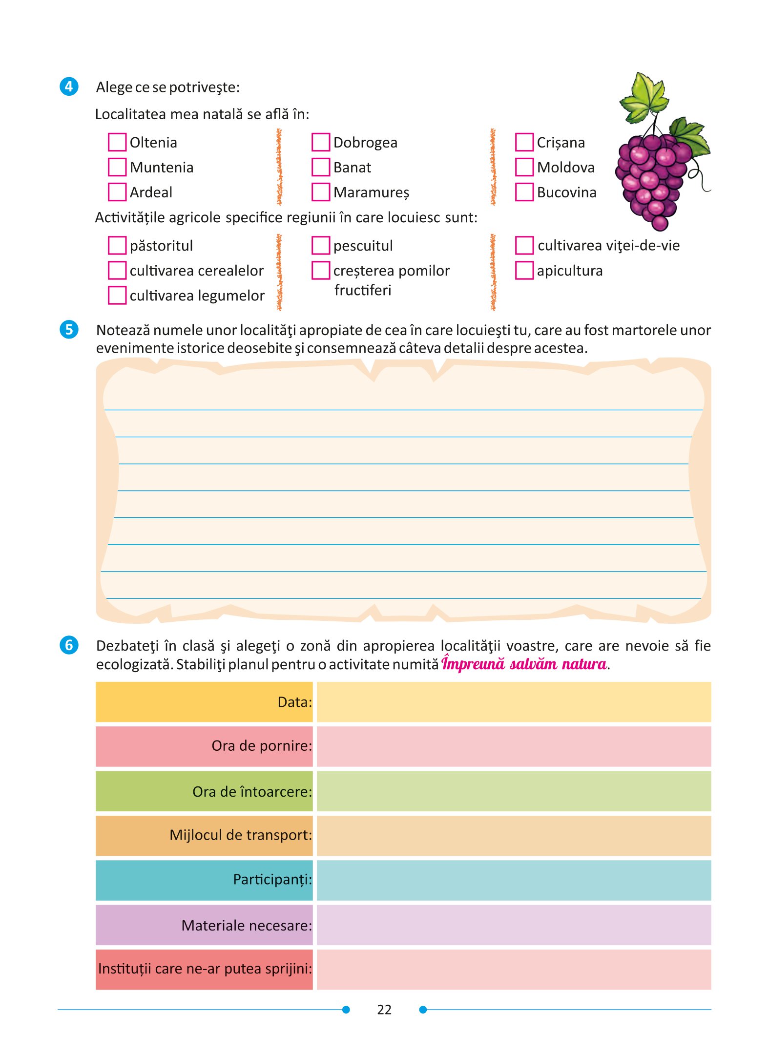 Geografie. Caiet de aplicatii pentru clasa a IV-a | Adina Micu, Simona Brie - 8 | YEO