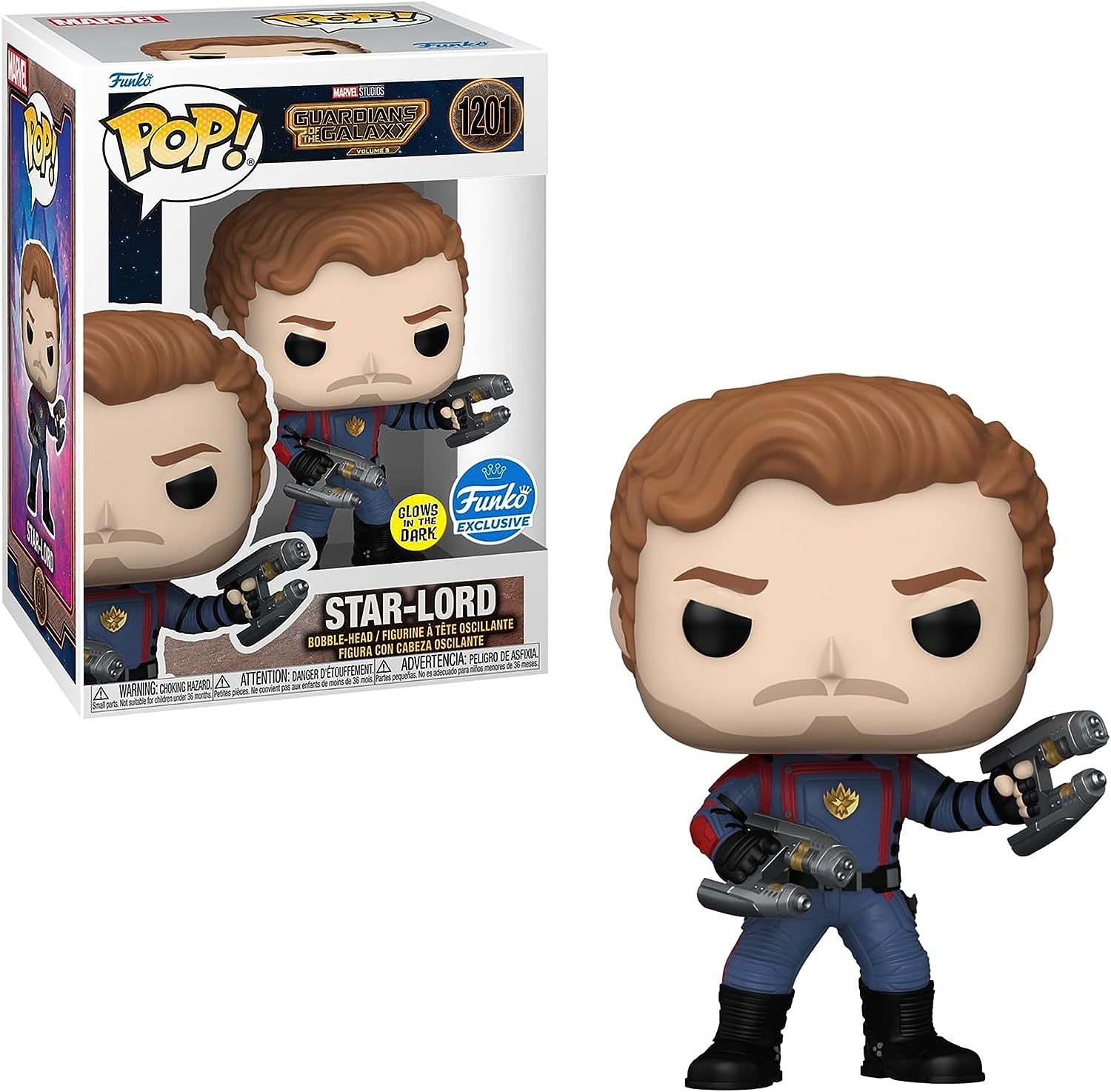 Figurina - Guardians of the Galaxy 3 - Star-Lord - Glow in the Dark | Funko