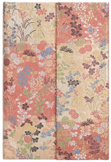 Agenda 2024 - 12-Month - Hardcover, Mini, Verso, Wrap - Japanese Kimono - Kara-Ori | Paperblanks