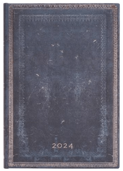 Agenda 2024 - 12-Month - Hardcover, Midi, Horizontal - Old Leather - Inkblot | Paperblanks