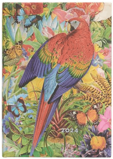 Agenda 2024 - 12-Month - Hardcover, Midi, Verso - Nature Montages - Tropical Garden | Paperblanks