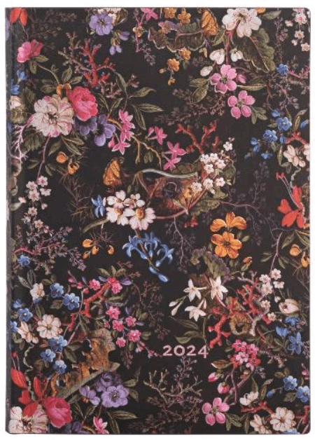 Agenda 2024 - 12-Month - Softcover, Midi, Day-at-a-Time - William Kilburn - Floralia | Paperblanks