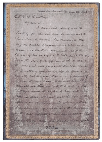 Agenda 2024 - 12-Month - Softcover, Midi, Horizontal - Embellished Manuscripts - Frederick Douglas, Letter for Civil Righits | Paperblanks