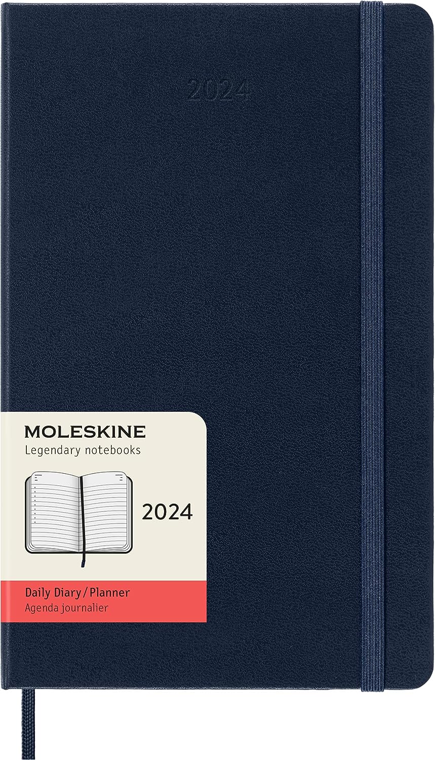 Agenda 2024 - 12-Month Daily - Large, Hard Cover - Sapphire Blue | Moleskine - 6 | YEO