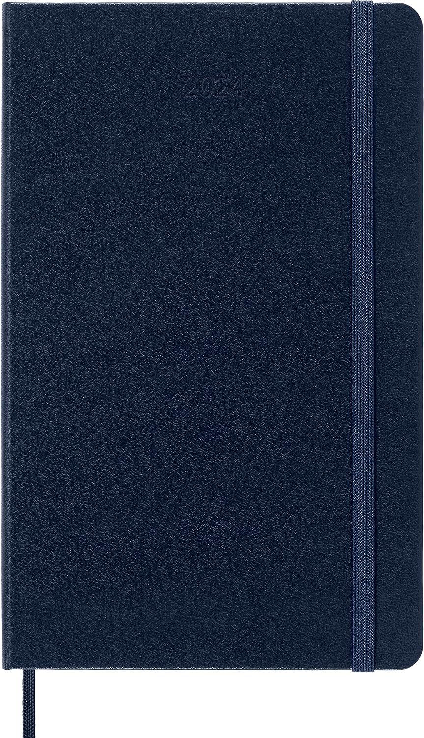 Agenda 2024 - 12-Month Daily - Large, Hard Cover - Sapphire Blue | Moleskine