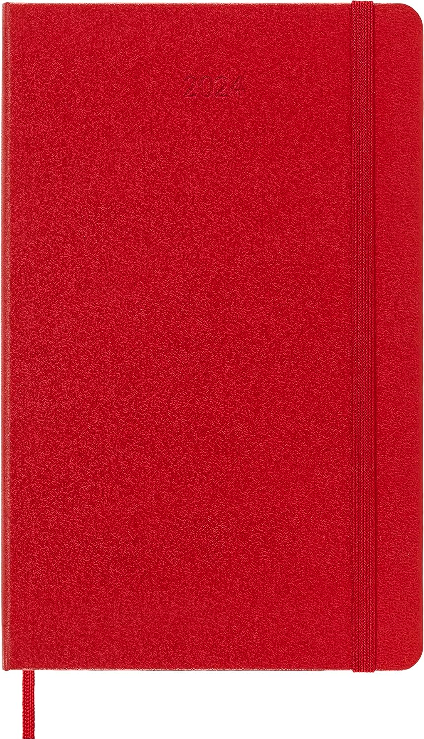Agenda 2024 - 12-Month Daily - Large, Hard Cover - Scarlet Red | Moleskine