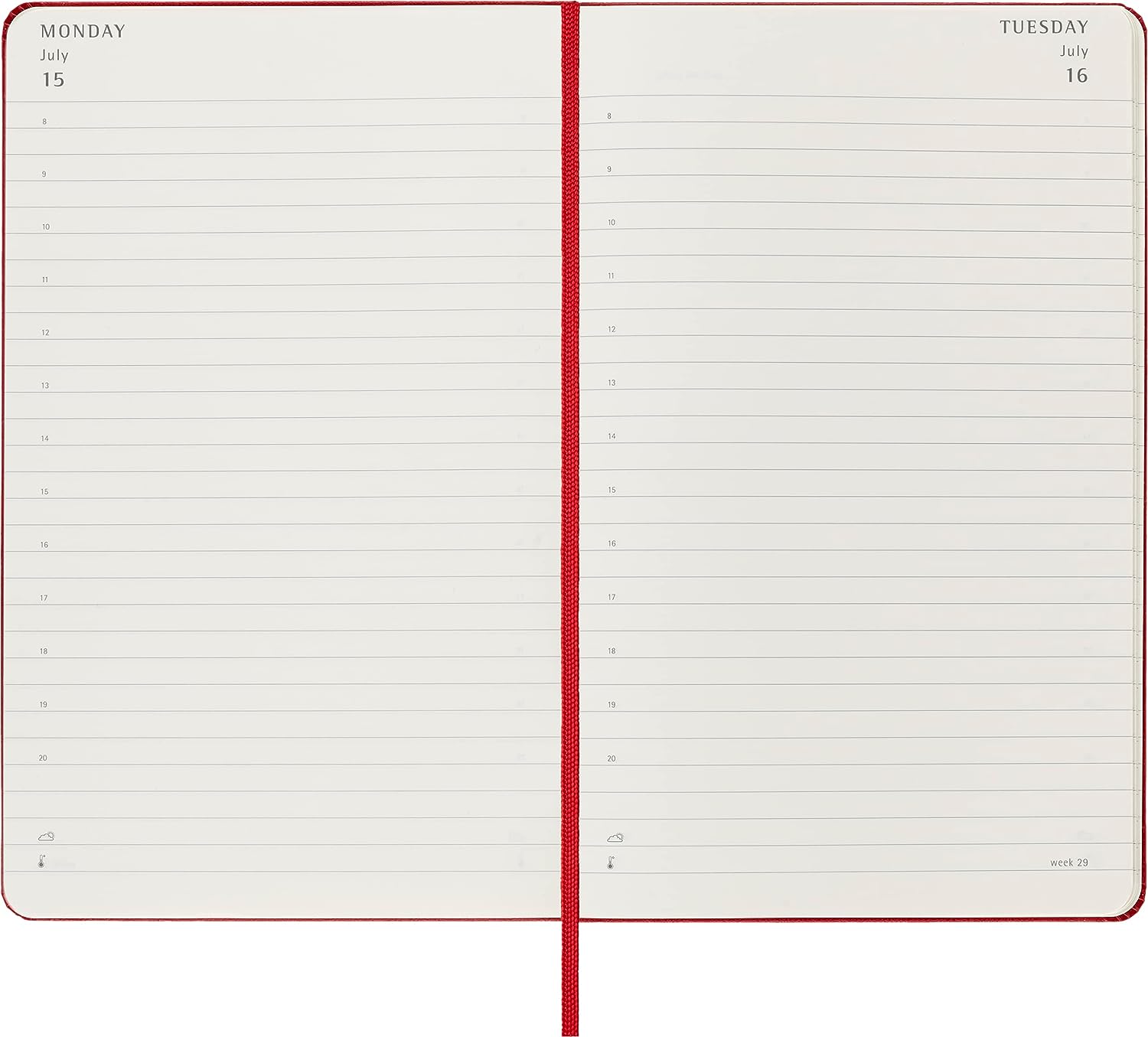 Agenda 2024 - 12-Month Daily - Large, Hard Cover - Scarlet Red | Moleskine - 2 | YEO