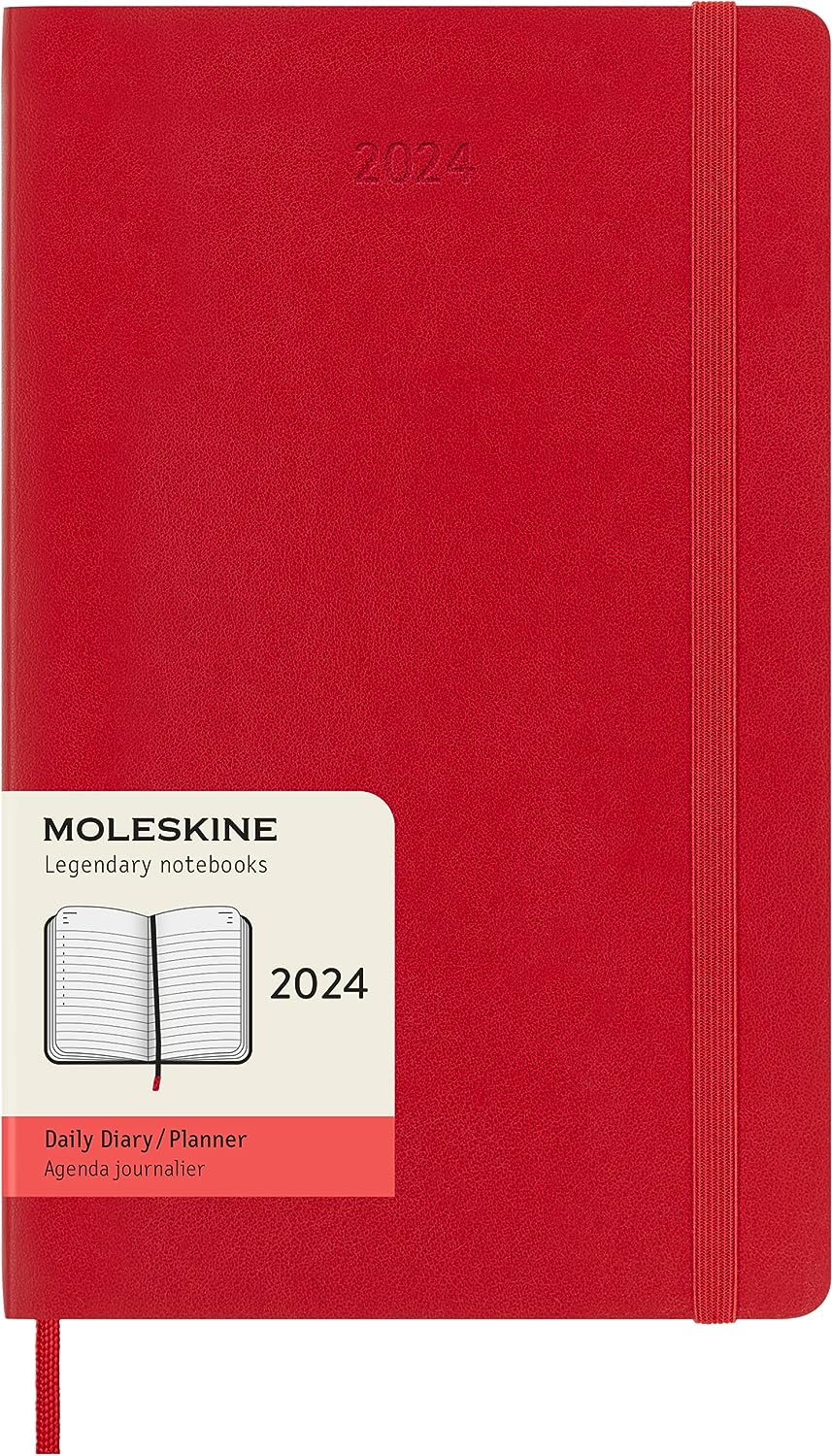 Agenda 2024 - 12-Month Daily - Large, Soft Cover - Scarlet Red | Moleskine - 6 | YEO