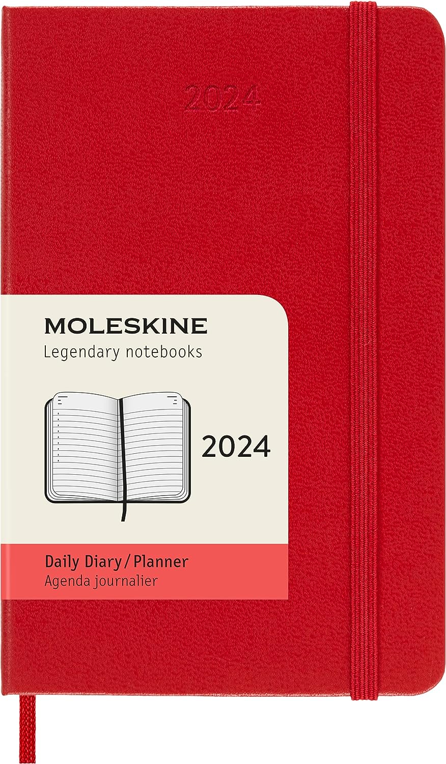 Agenda 2024 - 12-Month Daily - Pocket, Hard Cover - Scarlet Red | Moleskine - 6 | YEO