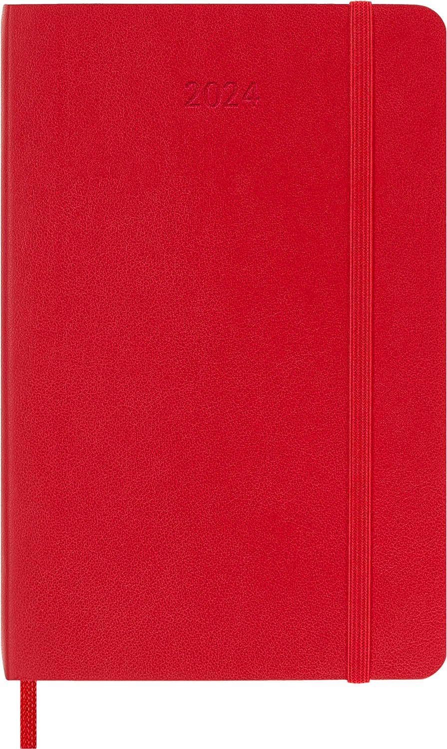 Agenda 2024 - 12-Month Daily - Pocket, Soft Cover - Scarlet Red | Moleskine