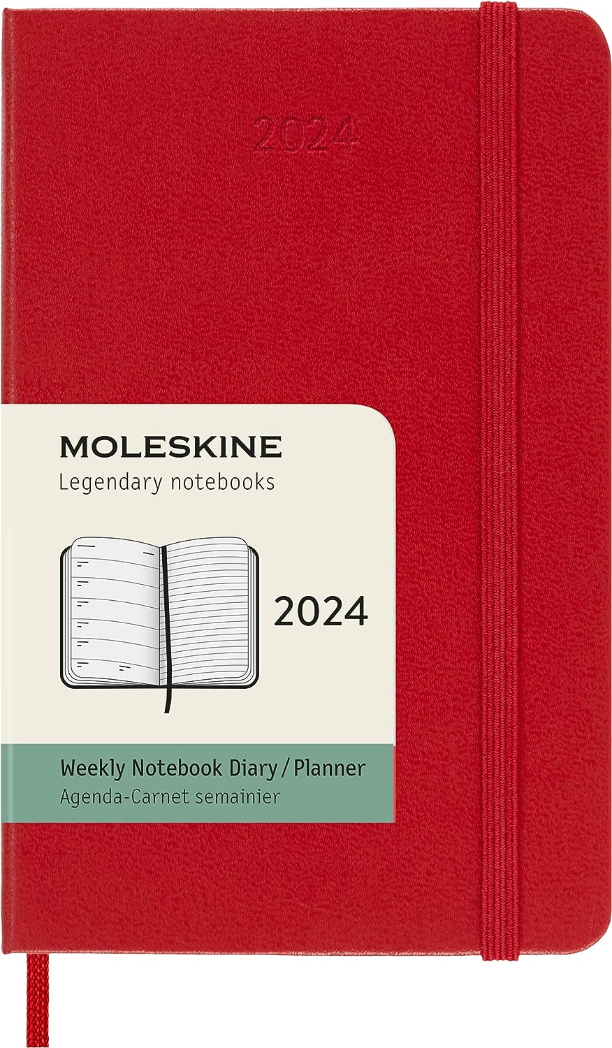 Agenda 2024 - 12-Month Weekly - Pocket, Hard Cover - Scarlet Red | Moleskine - 6 | YEO