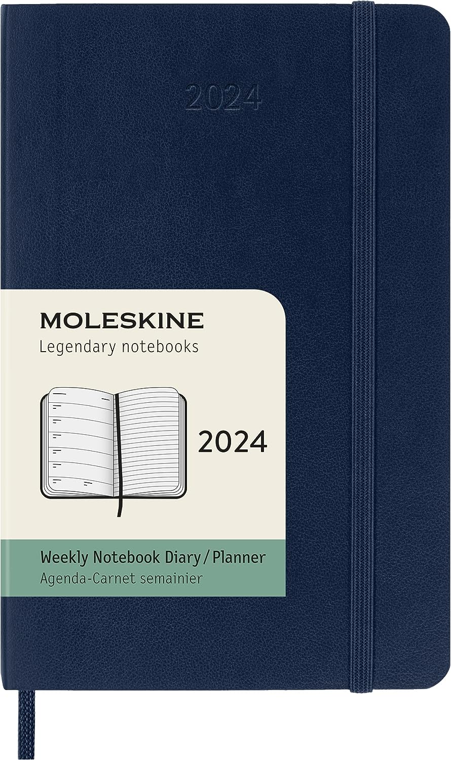 Agenda 2024 - 12-Month Weekly - Pocket, Soft Cover - Sapphire Blue | Moleskine - 6 | YEO