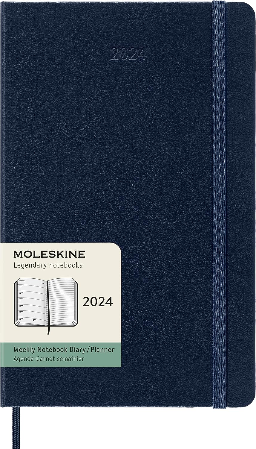 Agenda 2024 - 12-Month Weekly - Large, Hard Cover - Sapphire Blue | Moleskine - 6 | YEO