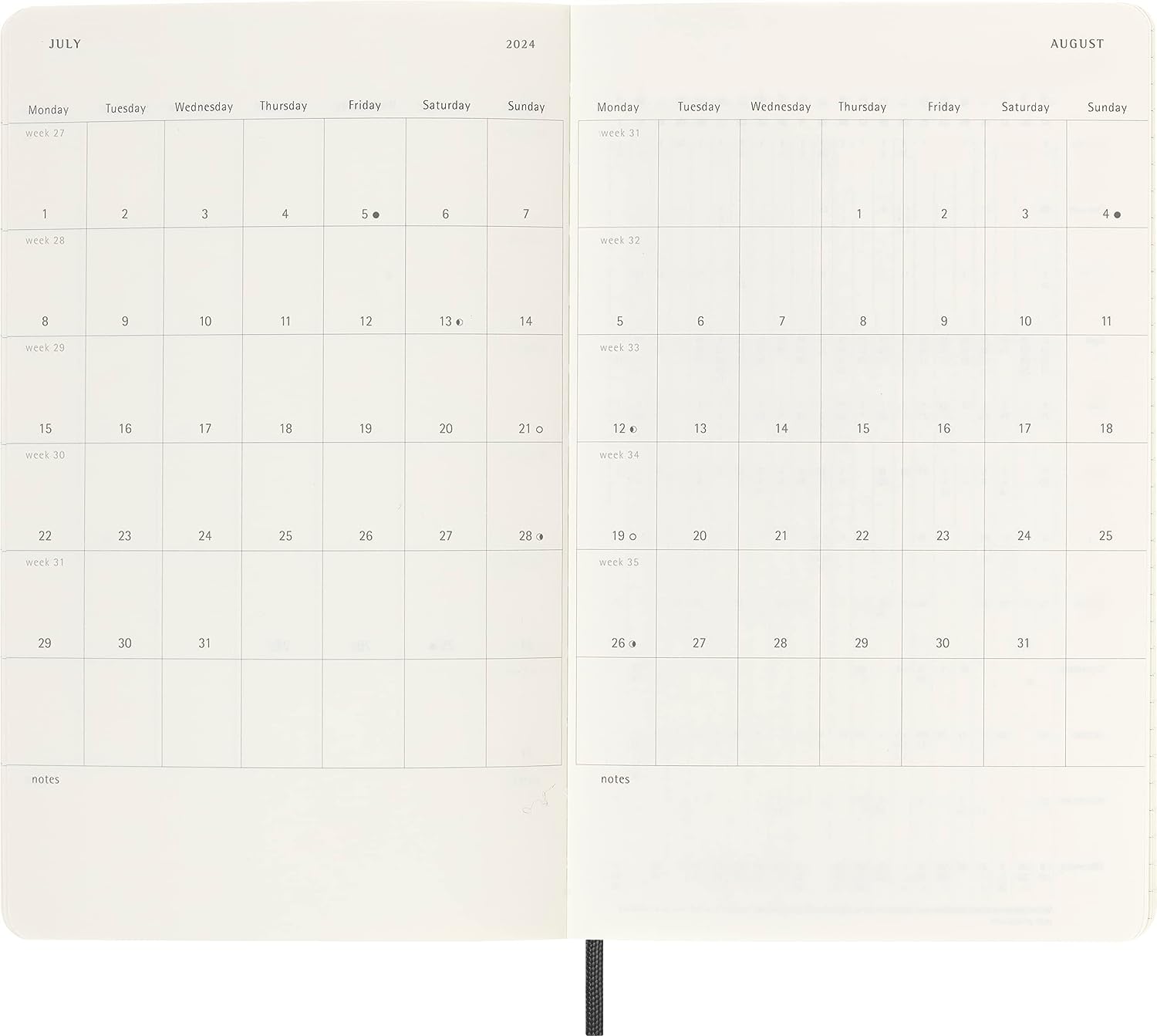 Agenda 2024 - 12-Month Weekly - Large, Soft Cover - Black | Moleskine - 3 | YEO