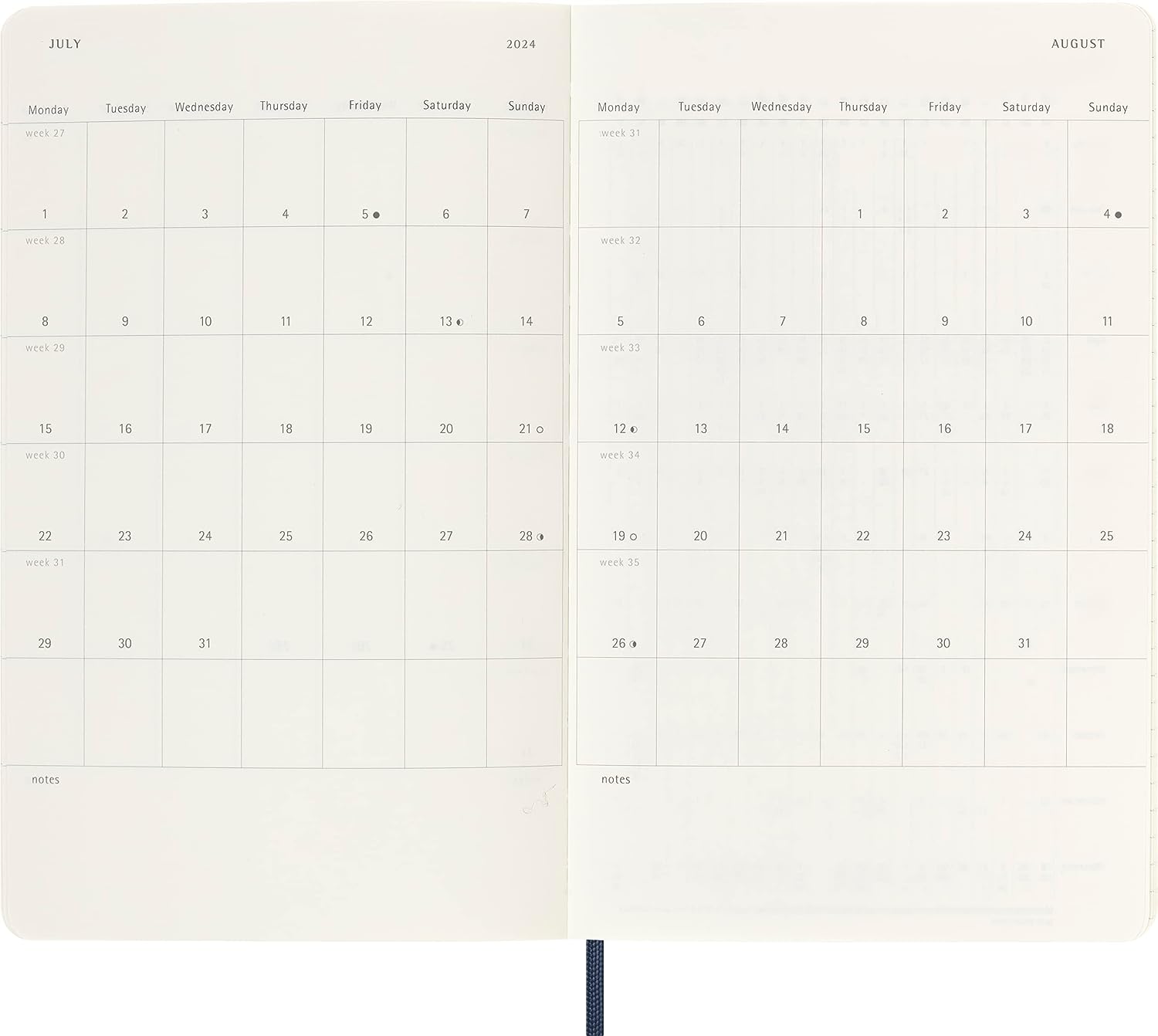 Agenda 2024 - 12-Month Weekly - Large, Soft Cover - Sapphire Blue | Moleskine - 3 | YEO