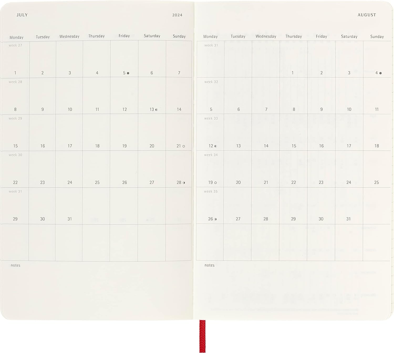 Agenda 2024 - 12-Month Weekly - Large, Soft Cover - Scarlet Red | Moleskine - 3 | YEO