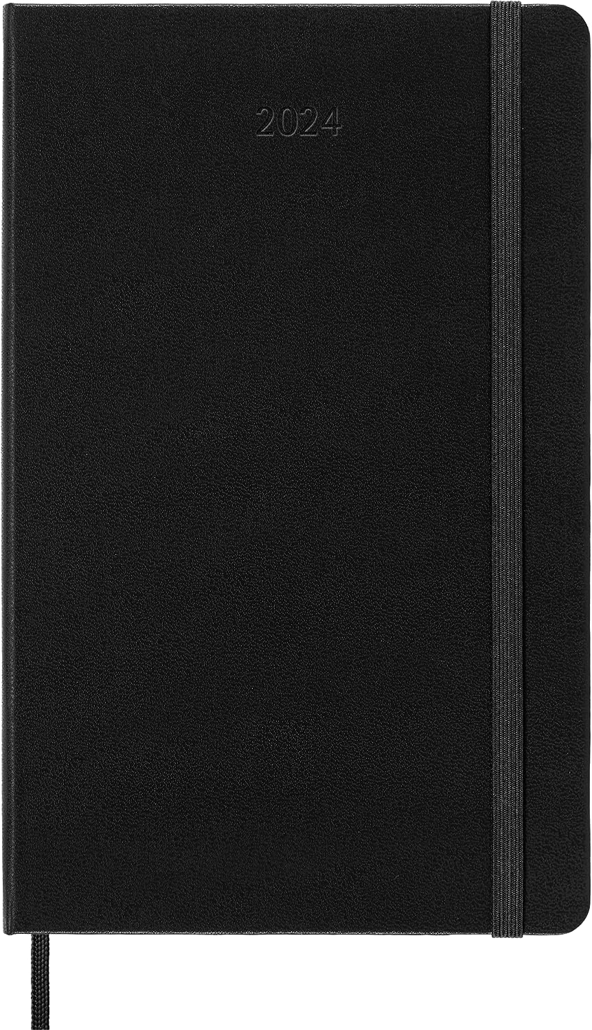 Agenda 2024 - 12-Month Weekly Vertical - Large, Hard Cover - Black | Moleskine