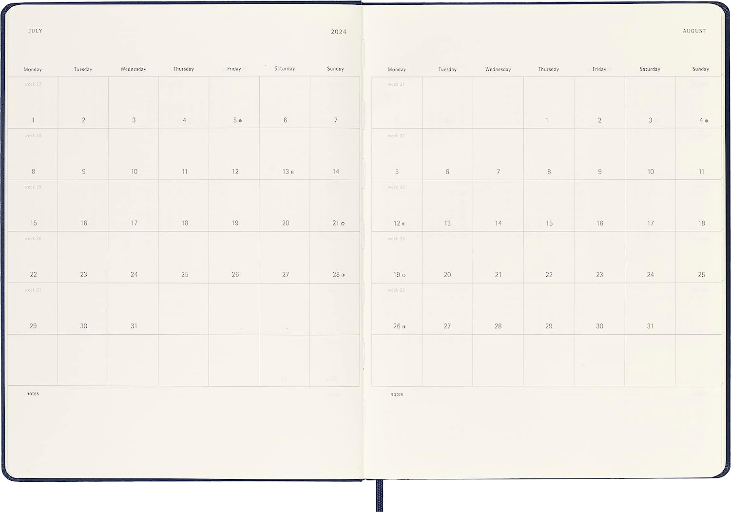 Agenda 2024 - 12-Month Weekly - XL, Hard Cover - Sapphire Blue | Moleskine - 3 | YEO