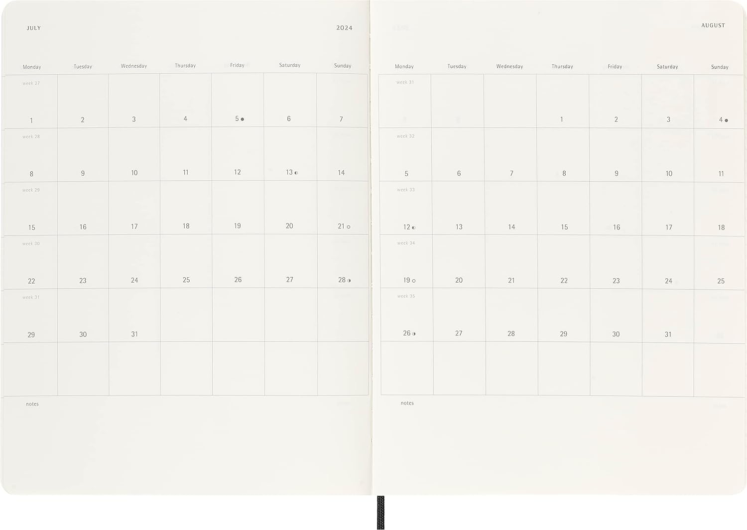 Agenda 2024 - 12-Month Weekly - XL, Soft Cover - Black | Moleskine - 3 | YEO