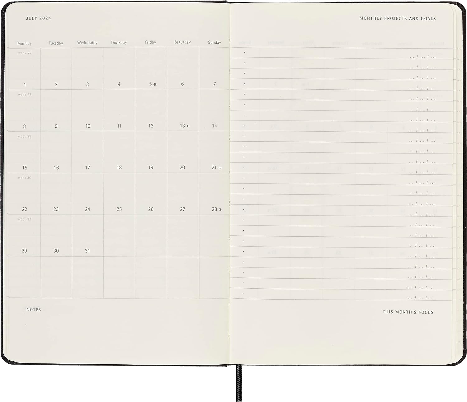 Agenda 2024 - 12-Month Pro Weekly Vertical - Large, Hard Cover - Black | Moleskine - 3 | YEO