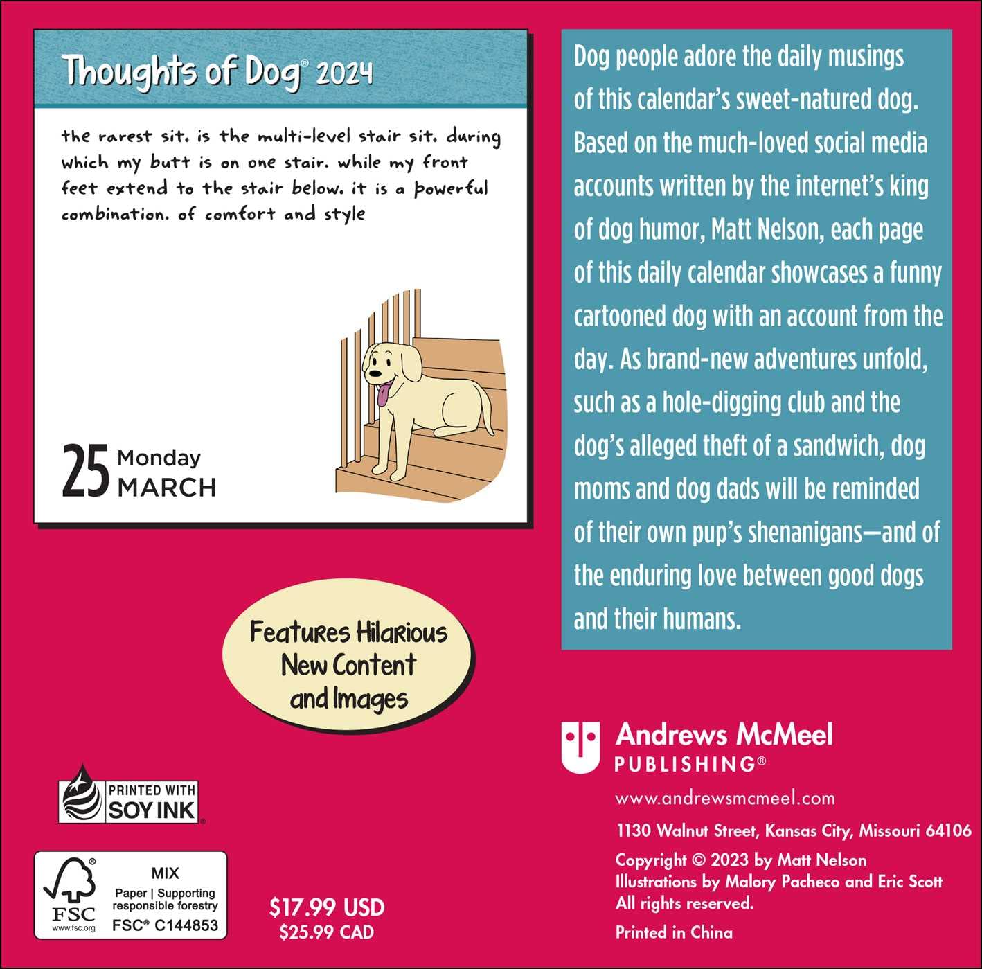 Calendar 2024 - Thoughts of Dog | Andrews McMeel Publishing