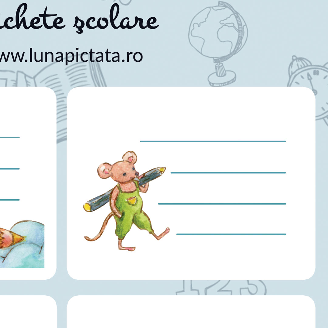 Etichete scolare ilustrate | Luna Pictata - 1 | YEO