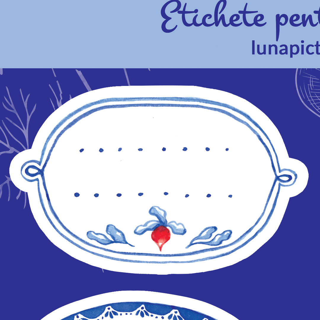 Etichete borcane autocolante | Luna Pictata